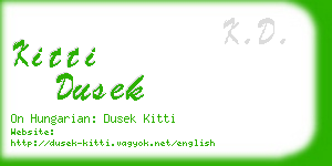 kitti dusek business card